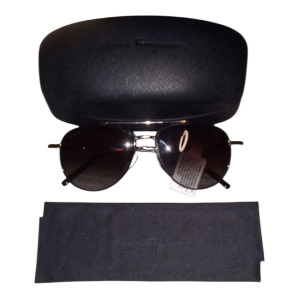 Salvatore Ferragamo Black Aviator Sunglasses Gradient Lenses NWT UNISEX FULL INC